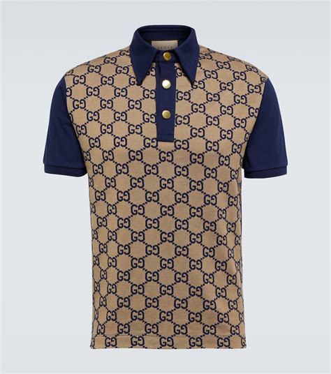 Maxi GG Silk And Cotton Polo Shirt In Brown Gucci Mytheresa