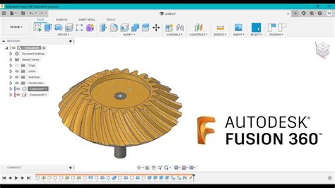 Helical Bevel Gear Design In Autodesk Fusion 360 Youtube