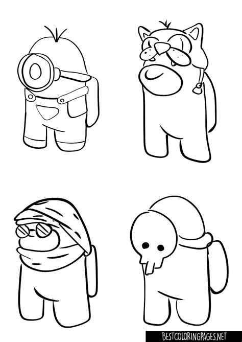 Among Us Characters Coloring Page Free Printable Coloring Pages