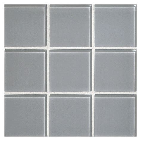 Glass Expressions Mosaic Tile 2 Square Feather Gray Medium Clear