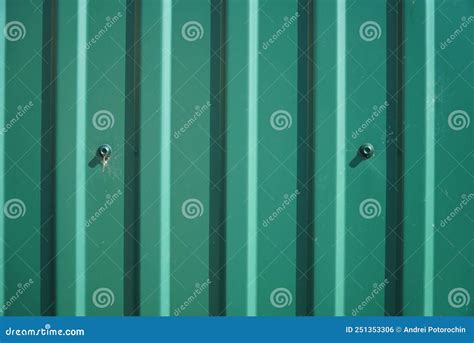 A Fragment Of A Wall Made Of Green Metal Siding Stock Photo Image Of