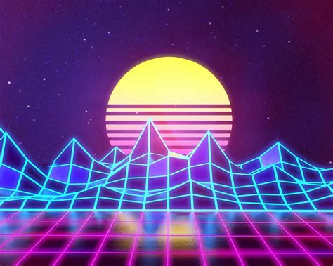 Free Download 77 Neon 80s Wallpapers On Wallpaperplay Landscape In 2019