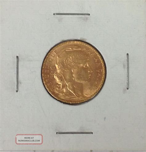 1905 France 20 Francs Rooster 6 45 G 900 Fine Gold Coin