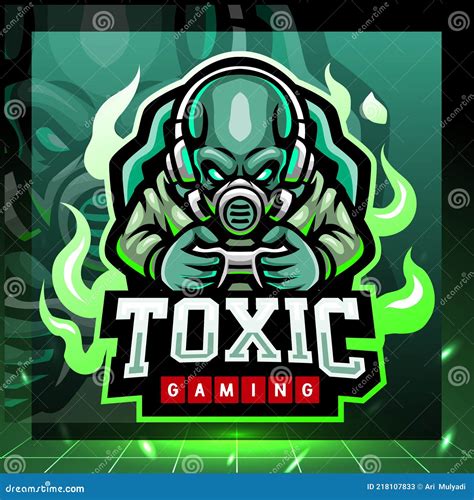 Toxic Gaming Mascot Esport Logo Design Stock Vector Illustration Of