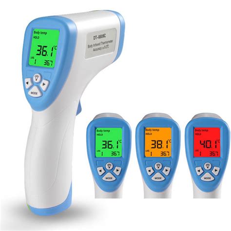 Press the scan button located on the front of the thermometer for one second. Human Body Non-Contact Infrared Thermometer - Free ...