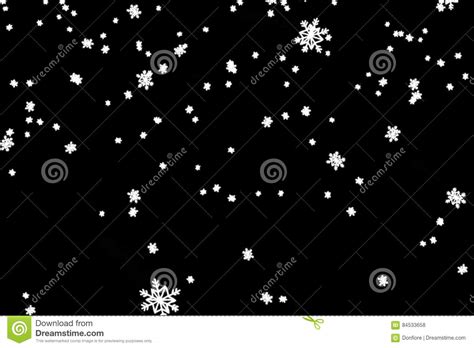 Snowflakes Falling Black Background Stock Illustrations 4844