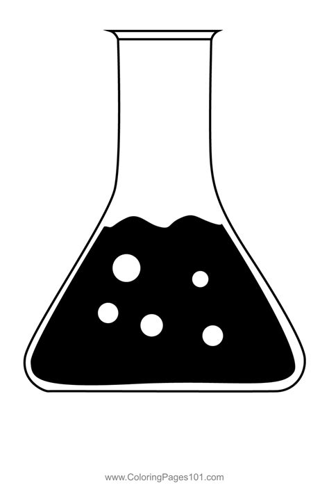 Science Beaker Coloring Page