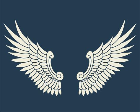 Vector Logo Icon White Angel Wings 19817473 Vector Art At Vecteezy