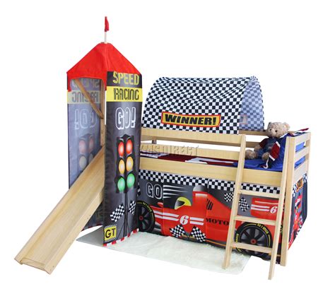 Check spelling or type a new query. FoxHunter Wooden Mid Sleeper Cabin Bunk Bed Kids Tent ...