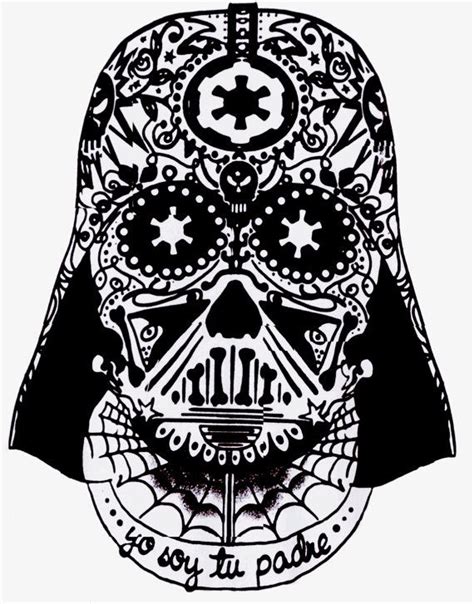 Surfnetkids » coloring » holiday » day of the dead » sugar skull. Star Wars Soy Tu Padre Darth Vader T-Shirt Day by ...