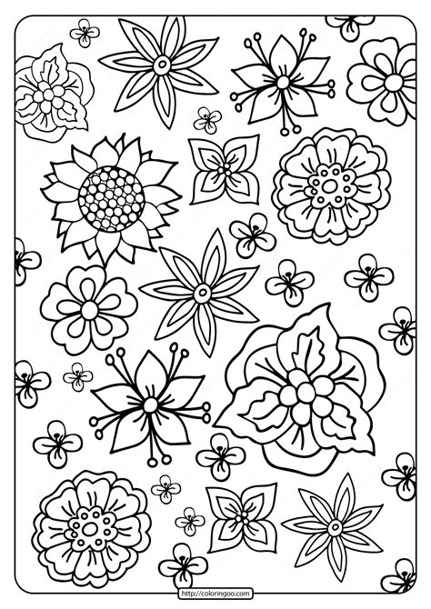 Free Printable Flower Coloring Pages 16 Pics How To How To Draw A