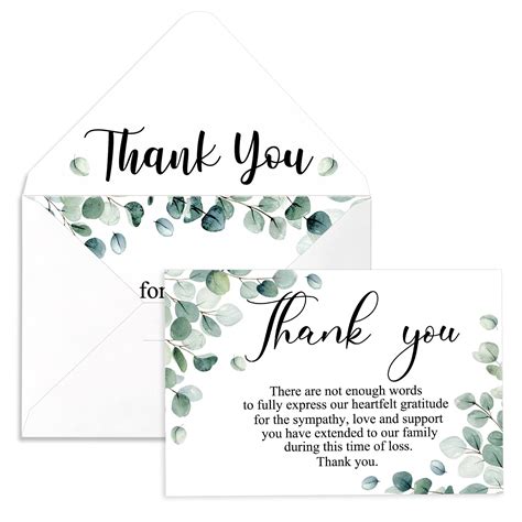 Pack Thank You Sympathy Cards Funeral Thank You Cards With Envelopes