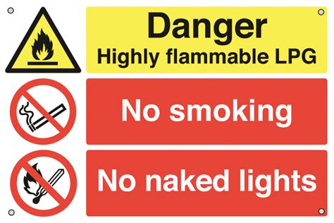 Danger Highly Flammable Lpg No Smoking No Naked Lights X Mm Sign