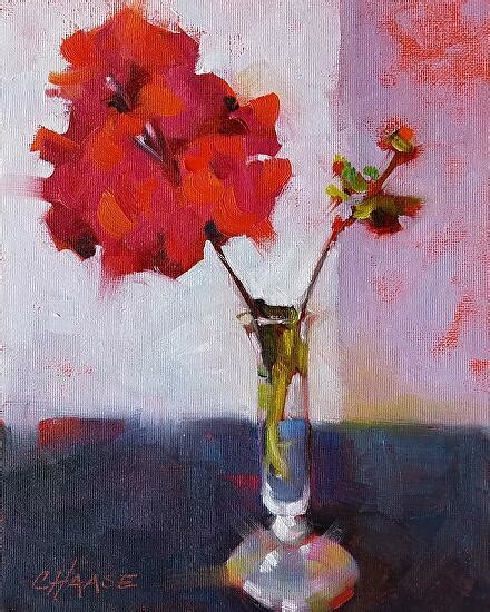 Cynthia Haase Red Floral 112 Oil Painting Entry January 2019