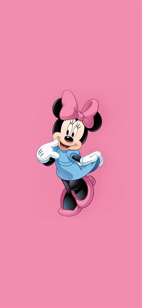 Apple Iphone Wallpaper Ar90 Minnie Mouse Logo Disney Art Illustration