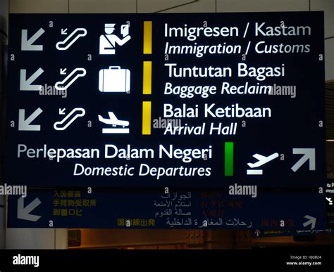 Sign Post At The International Airport Kuala Lumpur Malaysia Asien
