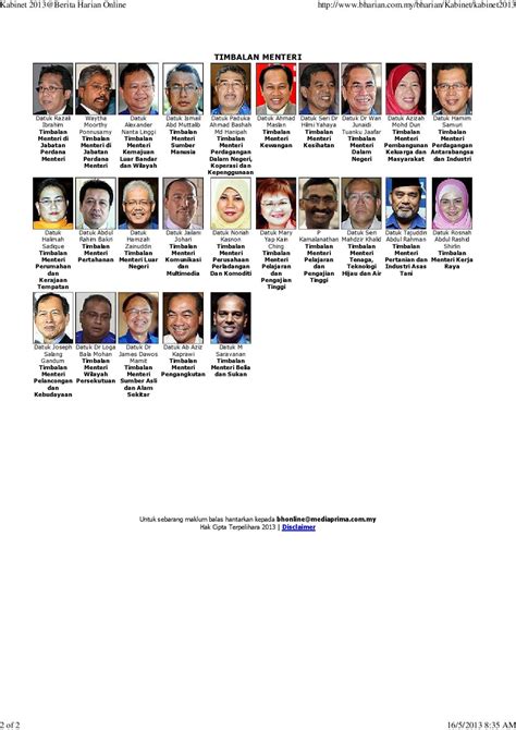 Senarai menteri kabinet malaysia 2018 setelah pakatan harapan memenangi pru14 di malaysia. aku Dayat: Senarai Penuh Menteri Kabinet Baru Malaysia 2013