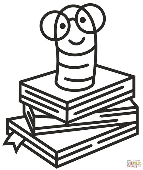 Book Worm Coloring Page Free Printable Coloring Pages