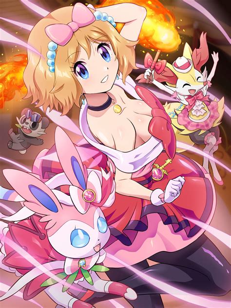 Serena Sylveon Braixen And Pancham Pokemon And More Drawn By Pokemoa Danbooru