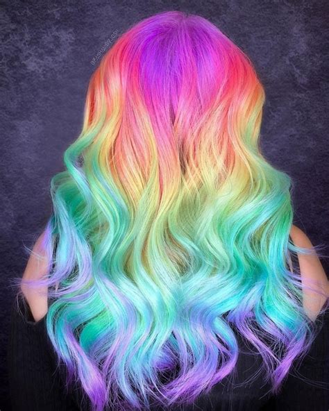 Pin By Nonie Chang On Dyed Hair Rainbow Hair Color Neon Hair