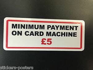 Enter the lowest allowable minimum payment without the dollar sign. MINIMUM PAYMENT ON CARD £5 OR £10 STICKER CREDIT DEBIT CARD IDEAL FOR TAXIS SHOP | eBay