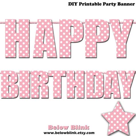 Pink Happy Birthday Letter Banner Pink Polka Dots Photo Prop