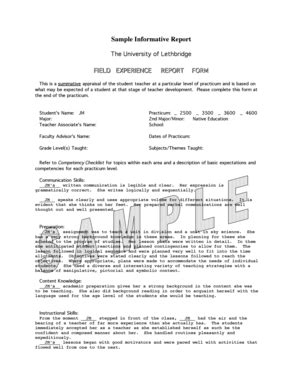 News articles usually start with a short summary followed by a detailed narration of the events and explanation of the occurring things. Fillable Online uleth Sample Informative Report - uleth Fax Email Print - PDFfiller