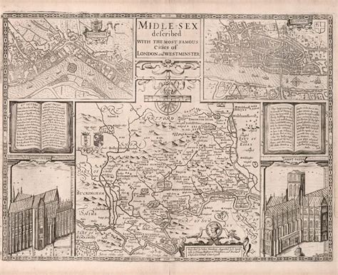 Antique Map Of London England 17th Century Fine Art Etsy In 2021