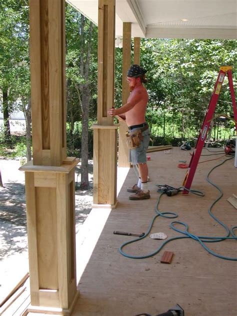 After working on my porch floor for several very long days without a break (if you missed it, you can click here to see my porch floor project where i i'm still undecided about how i want to trim out the tops of the columns. Wood Porch Columns Pilotproject Post Ideas Fixs Project ...