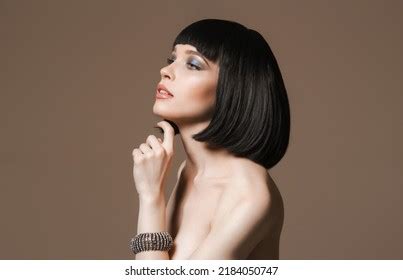 Beautiful Girl Bob Hairstyle Makeup Naked Stock Photo Shutterstock