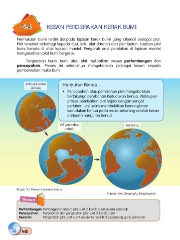 Lapisan kerak bumi relatif tipis karena cuma berukuran 1% dari volume bumi. Page 59 - Geografi Tingkatan 1