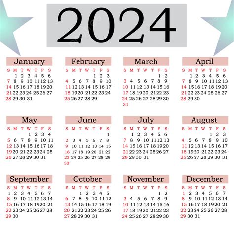 Vector De Calendario De 2024 Meses Descarga Gratuita De Plantilla En