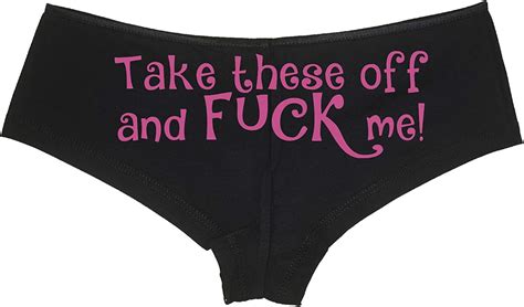 Knaughty Knickers Take These Off And Fuck Me Sexy Slutty Underwear Black Panties At Amazon Women