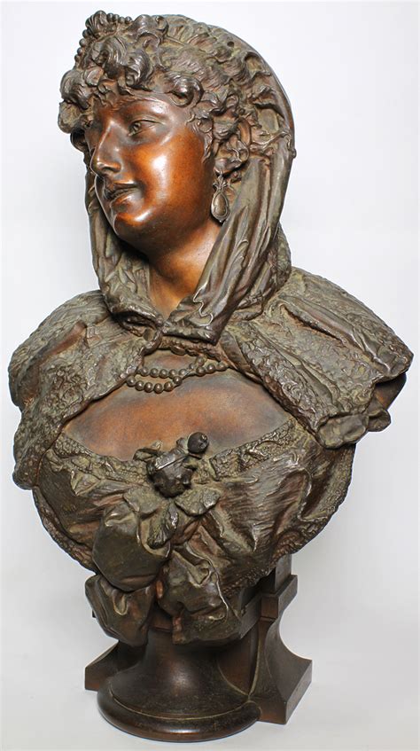 A Fine French 19th Century Patinated Spelter Bust Figure Of A Young