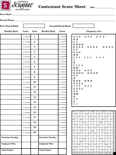 Printable Scrabble Score Sheets Download In Pdf