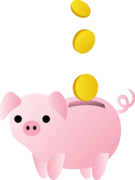 Piggy Bank With Coins Free Clip Art