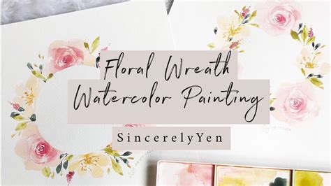 Easy Floral Watercolor Wreath Tutorial Youtube