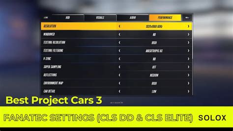 Best Project Cars 3 Fanatec Settings CLS DD CLS Elite