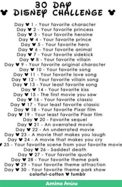 30 Day Disney Challenge Disney Amino