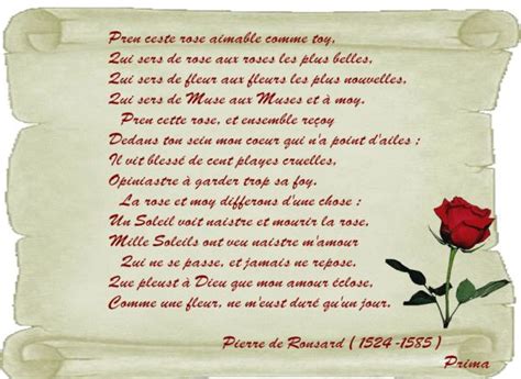 Poème De Pierre De Ronsard 1524 1585 Ronsard Poeme Citation