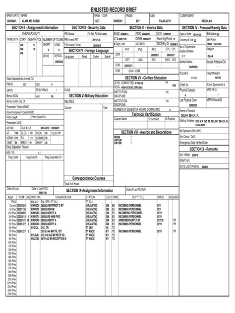 Army Erb Example Fill Online Printable Fillable Blank Pdffiller