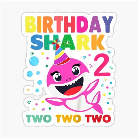 Kids Baby Shark 2nd Birthday For Girls Doo Doo Doo Sticker By