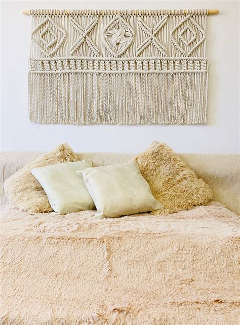 Large Macrame Wall Hanging Over The Bed Decor Macrame Etsy