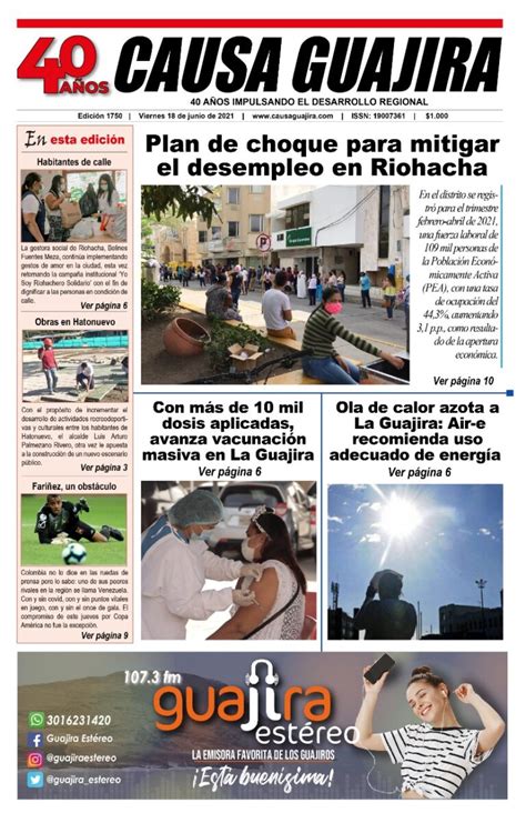 Nuestra Edición De Hoy Viernes 18062021 Causa Guajira