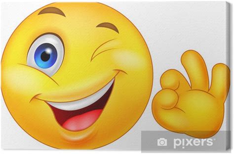 Check out happy moments for the latest smiley interviews, recommendations and news! Obraz na płótnie Smiley emotikon z ok podpisania • Pixers ...