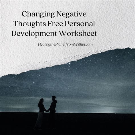 Changing Negative Thoughts Worksheet Healing The Planet From Within