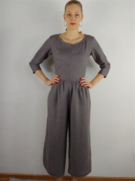 Ready To Ship Linen Jumpsuit For Women Linen Casual Etsy