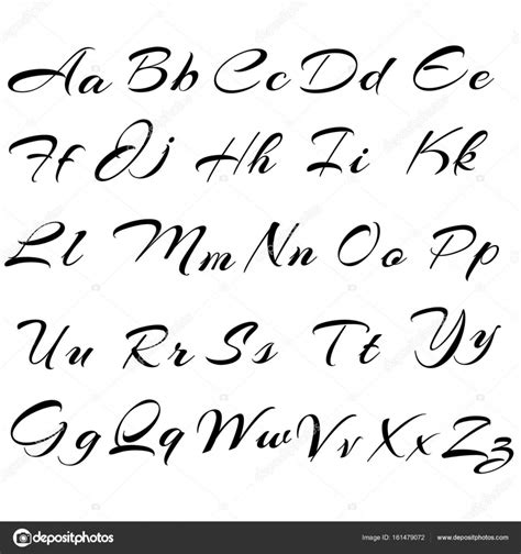 Vector Modern Alphabet Font Abc Painted Letters Modern Brushe Stock