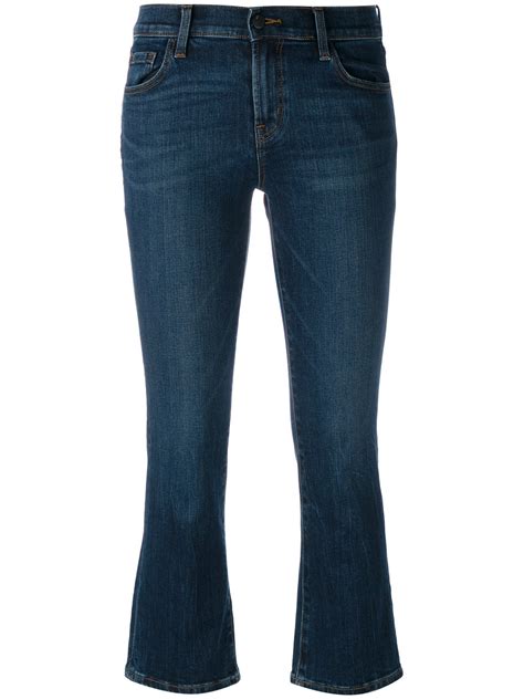 J Brand Woman Selena Cropped Mid Rise Bootcut Jeans Dark Denim In Blue