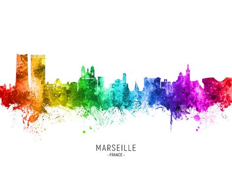 Marseille France Skyline 25 Digital Art By Michael Tompsett